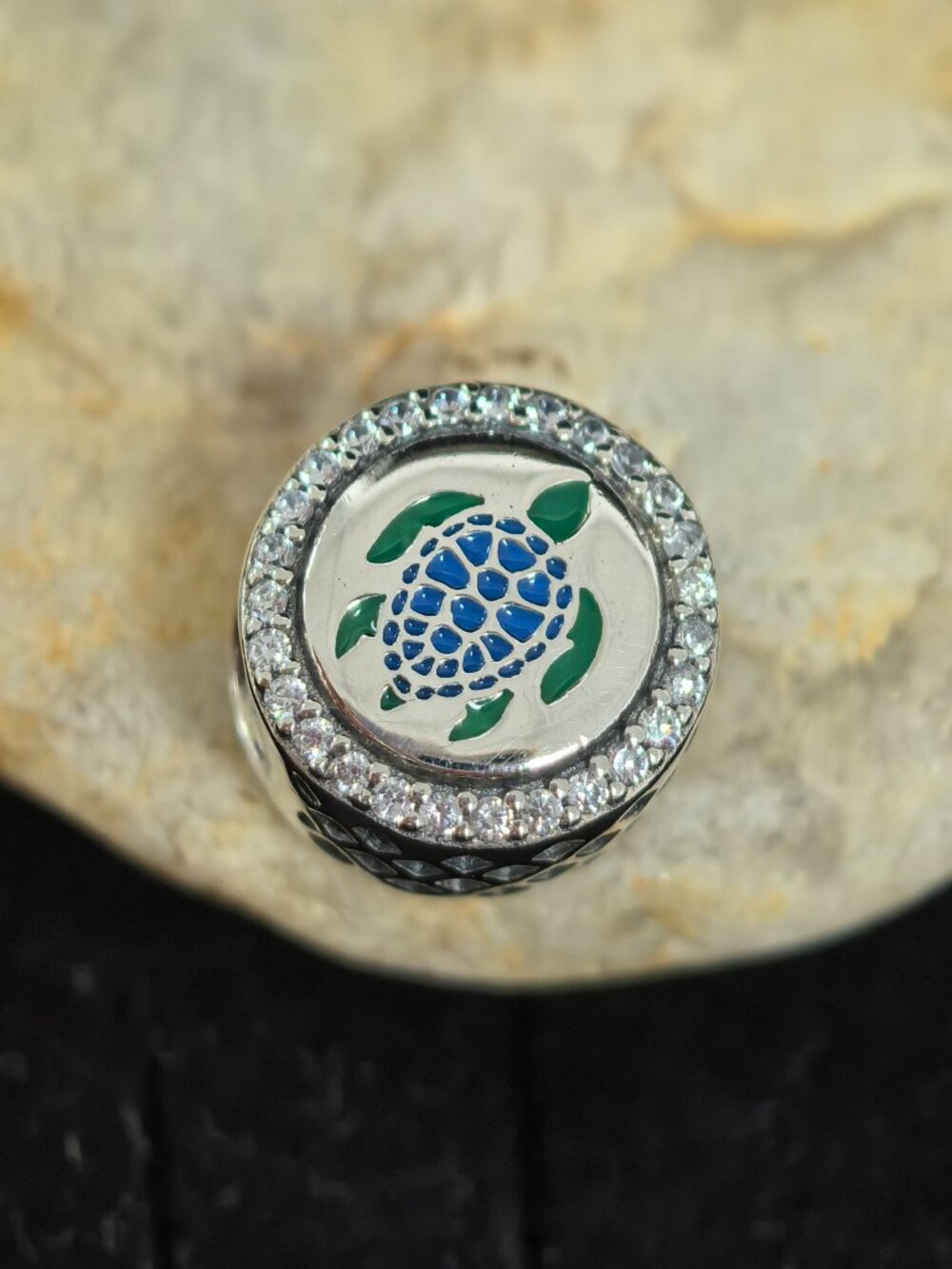 Pandora Ocean City MD Charm Turtle Button Pendant, S925 Silver (Women's)